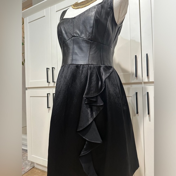 Nanette Lepore Magic Carpet Leather-top dress size 8 mini - Picture 4 of 12